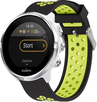 Imoshion Siliconen sport bandje - Universeel 24 mm aansluiting - Zwart/Groen - One size