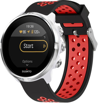 Imoshion Siliconen sport bandje - Universeel 24 mm aansluiting - Zwart/Rood - One size