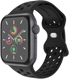 Imoshion Siliconen Sport⁺ bandje voor de Apple Watch Series 1 - 11 / SE / Ultra (44/45/46/49 mm) - Maat S/M - Zwart - 49 mm