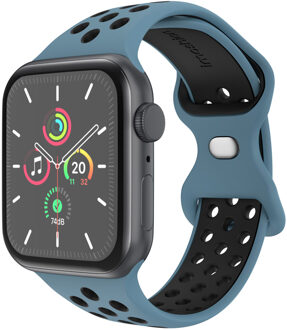 Imoshion Siliconen Sport⁺ bandje voor de Apple Watch Series 1 - 9 / SE (38/40/41 mm) | Series 10 / 11 (42 mm) - Maat S/M - Blue & Black Meerkleurig - 41 mm