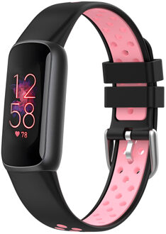 Imoshion Siliconen sport bandje voor de Fitbit Luxe - Zwart & Roze - One size
