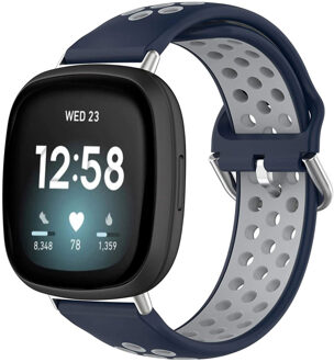 Imoshion Siliconen sport bandje voor de Fitbit Versa 4 / 3 / Sense (2) - Blauw/Grijs - One size