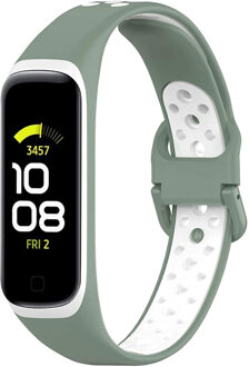 Imoshion Siliconen sport bandje voor de Samsung Galaxy Fit 2 - Groen / Wit - One size