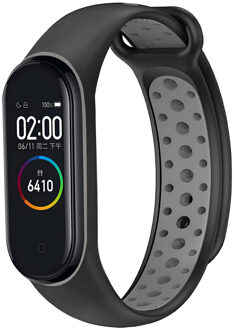 Imoshion Siliconen sport bandje voor de Xiaomi Mi Band 3 / 4 - Zwart / Grijs - One size