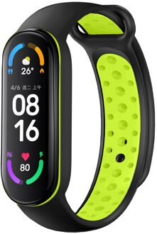 Imoshion Siliconen sport bandje voor de Xiaomi Mi Band 5 / 6 - Zwart / Lime - One size