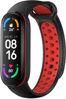 Imoshion Siliconen sport bandje voor de Xiaomi Mi Band 5 / 6 - Zwart / Rood - One size