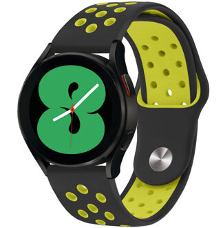 Imoshion Siliconen sportbandje - Universeel 20 mm aansluiting - Black & Neon Yellow Zwart - One size