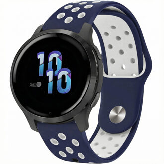 Imoshion Siliconen sportbandje - Universeel 22 mm aansluiting - Dark Blue & White Blauw - One size