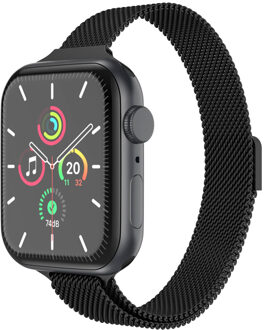 Imoshion Slim Milanees bandje voor de Apple Watch Series 1 t/m 9 / SE (38/40/41 mm) | Series 10 / 11 (42 mm) - Zwart - 41 mm
