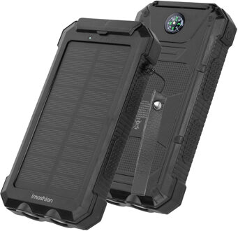 Imoshion Solar Powerbank 20.000 mAh - Draadloze powerbank op zonne-energie - Quick Charge en Power Delivery - Zwart - One size