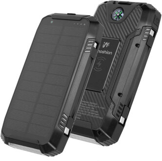 Imoshion Solar Powerbank 30.000 mAh - Draadloze powerbank op zonne-energie - Quick Charge en Power Delivery - Zwart - One size