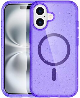 Imoshion Sparkle Backcover met MagSafe voor de Apple iPhone 16 - Glitter Paars