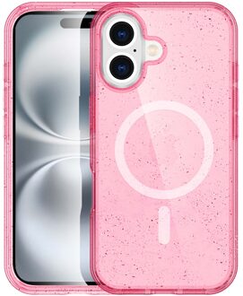 Imoshion Sparkle Backcover met MagSafe voor de Apple iPhone 16 - Glitter Roze