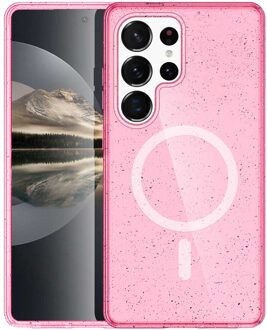 Imoshion Sparkle Backcover met MagSafe voor de Samsung Galaxy S24 Ultra - Glitter Roze