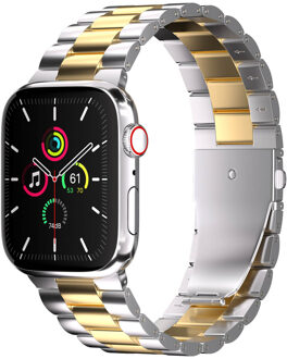 Imoshion Stalen bandje voor de Apple Watch Series 1 t/m 11 / SE / Ultra (44/45/46/49 mm) - Zilver / Goud - 49 mm