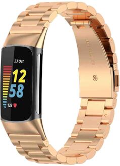 Imoshion Stalen bandje voor de Fitbit Charge 5 - Rosé Goud - One size