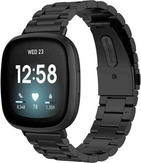 Imoshion Stalen bandje voor de Fitbit Versa 4 / 3 / Sense (2) - Zwart - One size