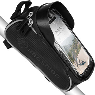 Imoshion Telefoonhouder Fiets met Pouch - Fietsframe - Universeel - Zwart - 6.5