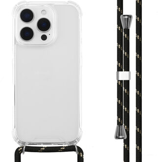 Imoshion Transparante Backcover met koord voor de Apple iPhone 16 Pro Max - Zwart / Goud