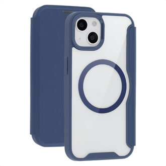 Imoshion Transparante Bookcase met MagSafe voor de Apple iPhone 14 / 13 - Blauw