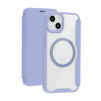 Imoshion Transparante Bookcase met MagSafe voor de Apple iPhone 14 / 13 - Lila Paars