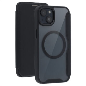 Imoshion Transparante Bookcase met MagSafe voor de Apple iPhone 14 / 13 - Zwart
