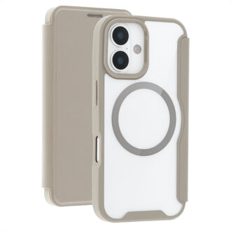 Imoshion Transparante Bookcase met MagSafe voor de Apple iPhone 16 - Beige