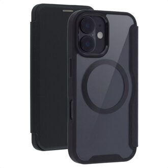 Imoshion Transparante Bookcase met MagSafe voor de Apple iPhone 16 - Zwart