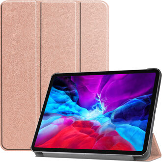 Imoshion Trifold Bookcase iPad Pro 12.9 (2020) / Pro 12.9 (2018) tablethoes - Rosé Goud