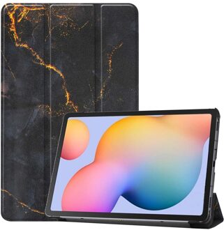 Imoshion Trifold Design Bookcase voor de Samsung Galaxy Tab S6 Lite (2020/2022/2024) - Black Marble Meerkleurig - 10.4