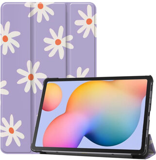 Imoshion Trifold Design Bookcase voor de Samsung Galaxy Tab S6 Lite (2020/2022/2024) - Flowers Distance Meerkleurig - 10.4