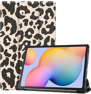 Imoshion Trifold Design Bookcase voor de Samsung Galaxy Tab S6 Lite (2020/2022/2024) - Leopard Meerkleurig - 10.4