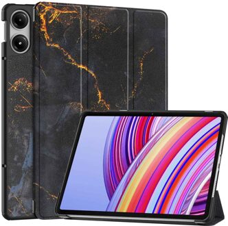 Imoshion Trifold Design Bookcase voor de Xiaomi Redmi Pad Pro / POCO Pad - Black Marble Meerkleurig - 12.1