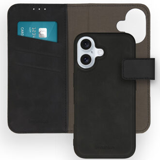 Imoshion Uitneembare 2-in-1 Luxe Bookcase voor de Apple iPhone 16 - Zwart
