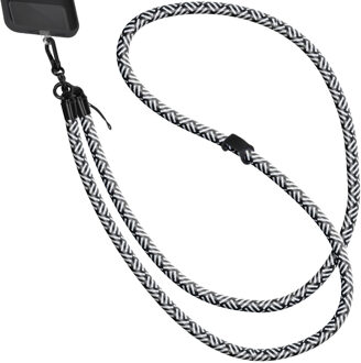 Imoshion Universeel telefoonkoord one size - 10 mm dik - Zwart / Wit Meerkleurig