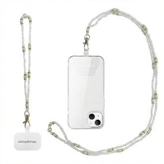 Imoshion Universeel telefoonkoord + polsbandje - Parels Beige - One size