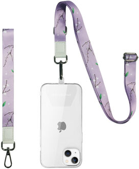 Imoshion Universeel verstelbaar telefoonkoord + polsbandje - Blossom Paars - One size