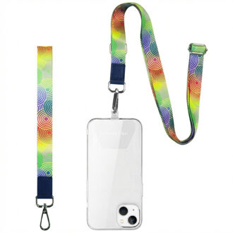 Imoshion Universeel verstelbaar telefoonkoord + polsbandje - Retro Circles Meerkleurig - One size
