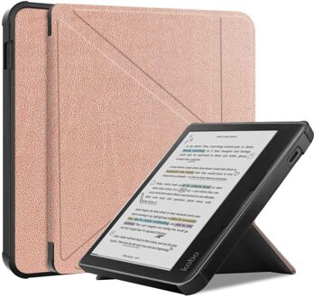 Imoshion Vouwbare Bookcase voor de Kobo Libra Colour - Rosé Goud - 7