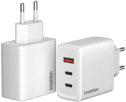 Imoshion Wall Charger 65 Watt | 2x USB-C + 1x USB-A - Wit - One size