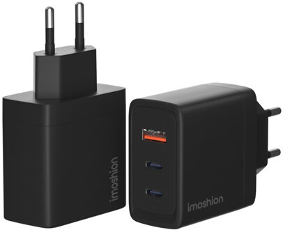 Imoshion Wall Charger 65 Watt | 2x USB-C + 1x USB-A - Zwart - One size