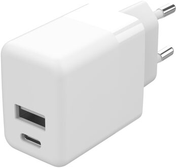 Imoshion Wall Charger - Oplader - USB-C en USB aansluiting - Power Delivery - 20 Watt - Wit - One size