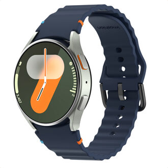 Imoshion Wave Siliconenband voor de Samsung Galaxy Watch 4 / 5 / 6 / 7 / FE (20 mm) - Donkerblauw - One size