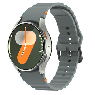 Imoshion Wave Siliconenband voor de Samsung Galaxy Watch 4 / 5 / 6 / 7 / FE (20 mm) - Donkergrijs - One size