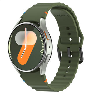 Imoshion Wave Siliconenband voor de Samsung Galaxy Watch 4 / 5 / 6 / 7 / FE (20 mm) - Donkergroen - One size