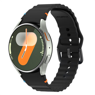 Imoshion Wave Siliconenband voor de Samsung Galaxy Watch 4 / 5 / 6 / 7 / FE (20 mm) - Zwart - One size