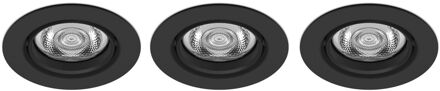 IMPALA Inbouwspot LED 3x6W|400lm Rond Zwart