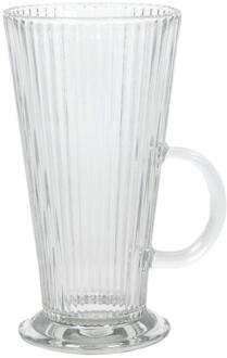 Imperial Kitchen Latte machiato glas lines Ø7,5x14,2cm transparant