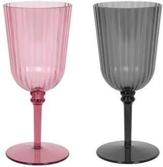 Imperial Kitchen Wijnglas Lines kunststof Ø8x18.5cm verschillende