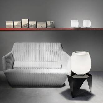 Implode - glazen tafellamp Ø 16 cm wit